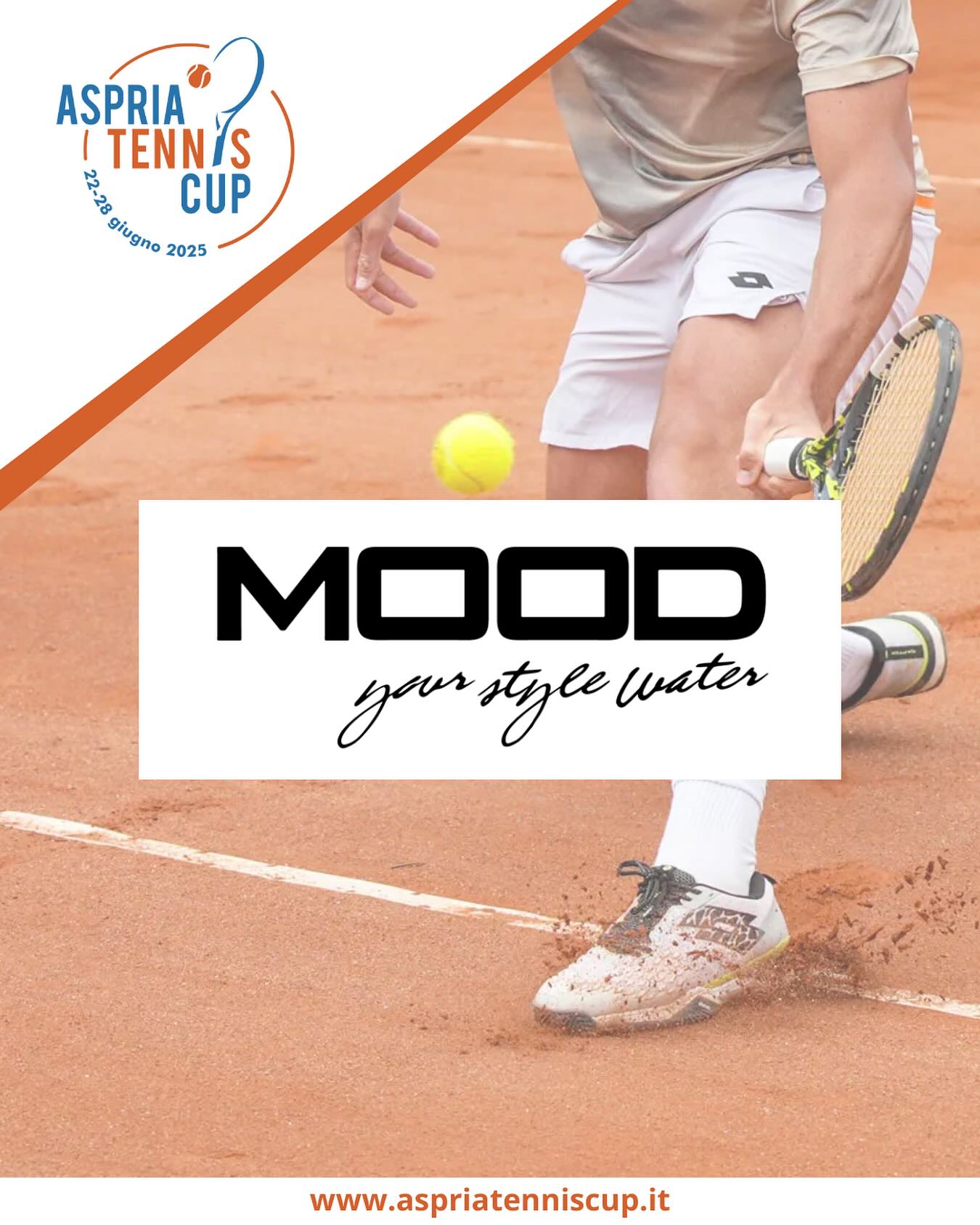Quando l’azione prende il sopravvento, c’è solo una cosa che conta: l’idratazione.
Quest’anno Acqua MOOD 100 è l’acqua ufficiale del torneo ATP Challenger Tour Aspria Tennis Cup - Trofeo BCS. 

💧 Cristallina e purissima, questa acqua disseterà con il suo tocco rinfrescante, racchiusa in una bottiglia realizzata al 100% con plastica riciclata.

#aspriatenniscup